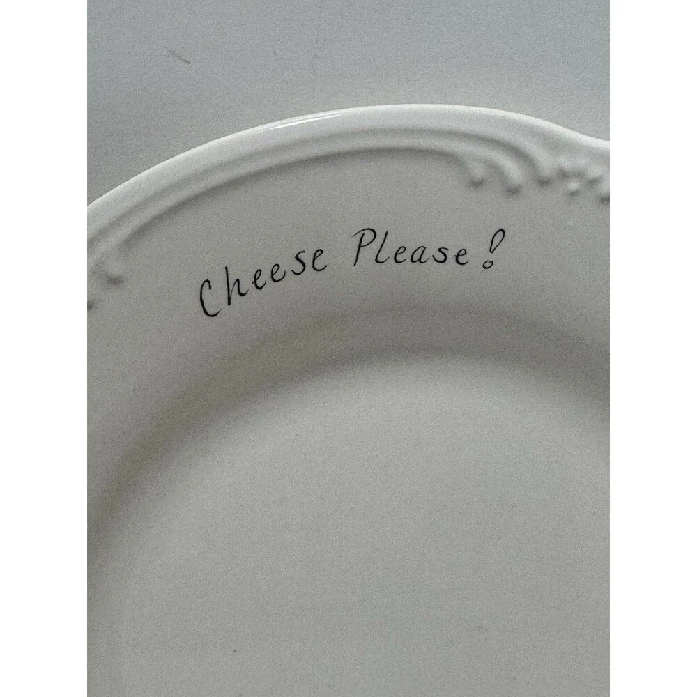 pfaltzgraff Vintage Cheese Plate With Mice Mouse Cheese Please Scalloped Edge